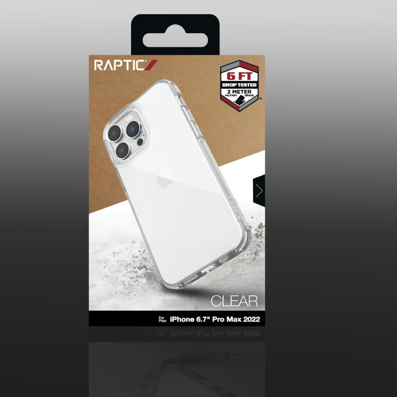Raptic X-Doria skaidrus dėklas, skirtas iPhone 14 Pro Max, šarvuotas permatomas dangtelis