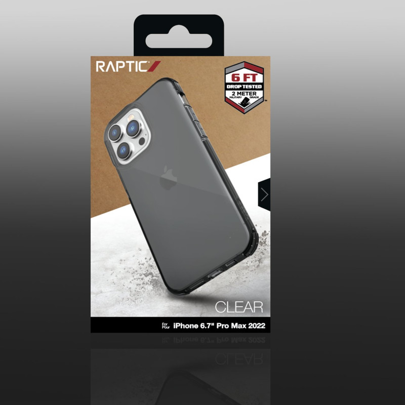 Raptic X-Doria Clear Case iPhone 14 Pro Max šarvuotas dangtelis juodas