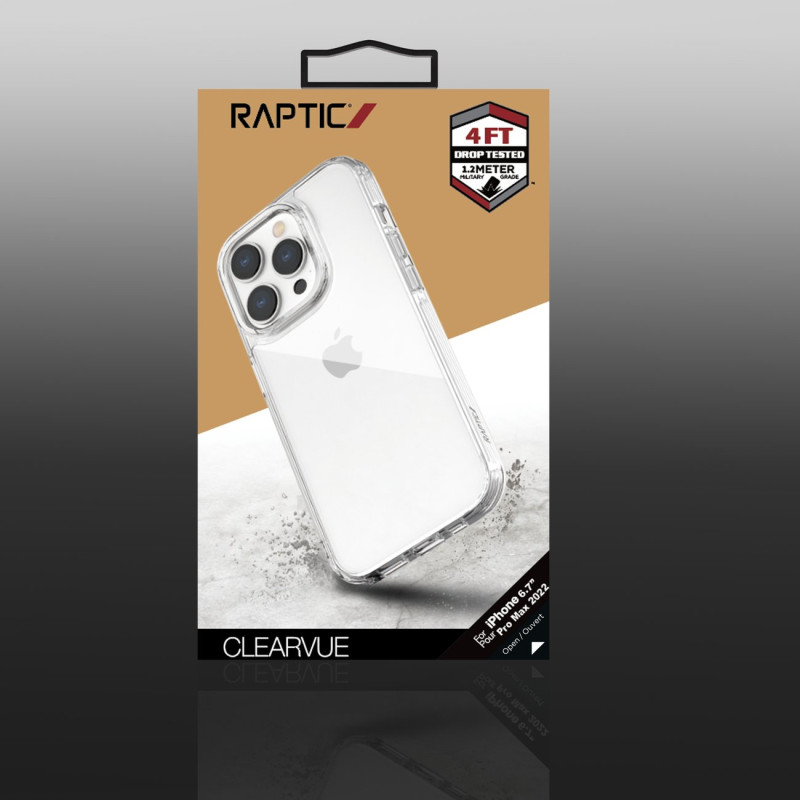 Raptic X-Doria Clearvue Case iPhone 14 Pro Max dėklas, skaidrus galinis dangtelis