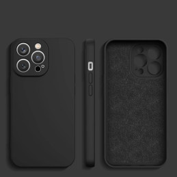 Silikono dėklas iPhone 14 Plus dėklas, silikoninis dangtelis, juodas