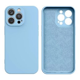 Silikono dėklas iPhone 14 Plus, silikoninis dangtelis, šviesiai mėlynas