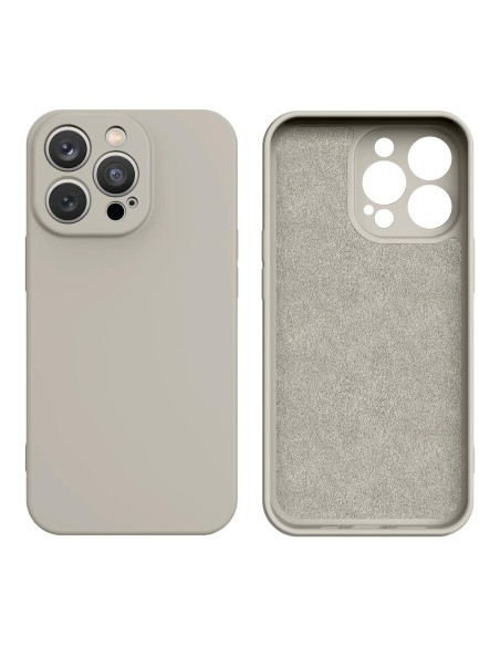 Silikono dėklas iPhone 14 Plus, smėlio spalvos silikoninis dangtelis