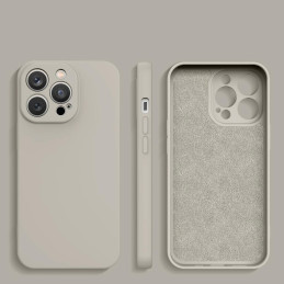 Silikono dėklas iPhone 14 Plus, smėlio spalvos silikoninis dangtelis