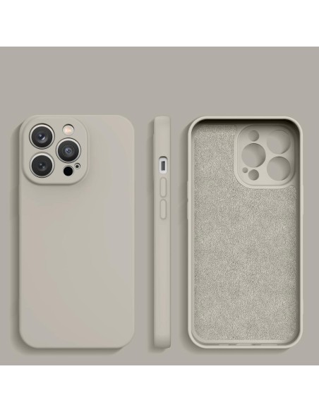 Silikono dėklas iPhone 14 Plus, smėlio spalvos silikoninis dangtelis