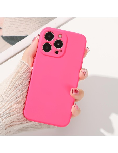 Silikono dėklas iPhone 14 Plus, silikoninis dangtelis, fuksija