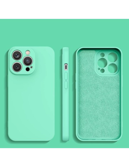 Silikono dėklas iPhone 13 Pro Max, mėtų žalias silikoninis dangtelis