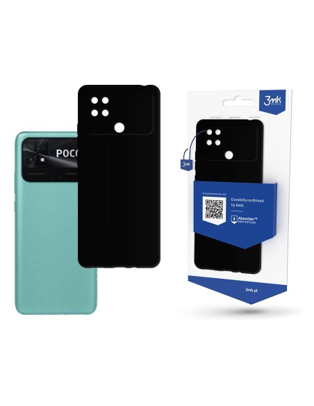 3mk matinis dėklas, skirtas Xiaomi Poco C40 - juodas 3mk matinis dėklas, skirtas Xiaomi Poco C40 - juodas
