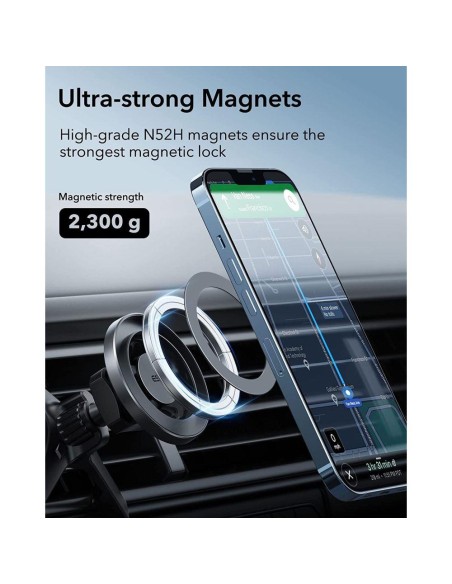 ESR Halolock magnetinis laikiklis su MagSafe automobilio orlaidei - pilkas ESR Halolock magnetinis laikiklis su MagSafe automobilio orlaidei - pilkas