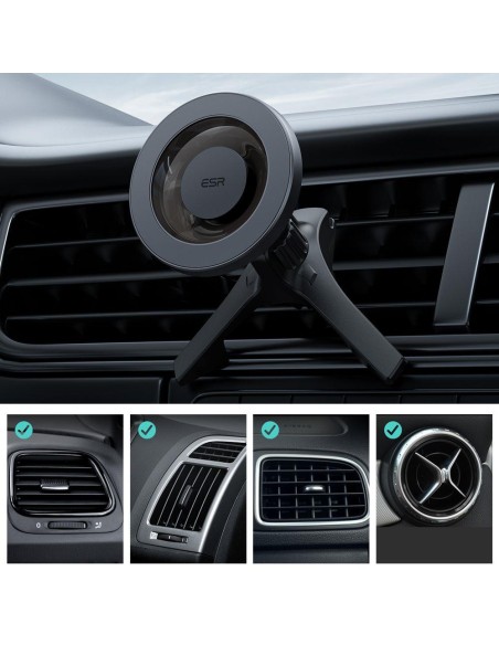 ESR Halolock magnetinis laikiklis su MagSafe automobilio orlaidei - pilkas ESR Halolock magnetinis laikiklis su MagSafe automobilio orlaidei - pilkas
