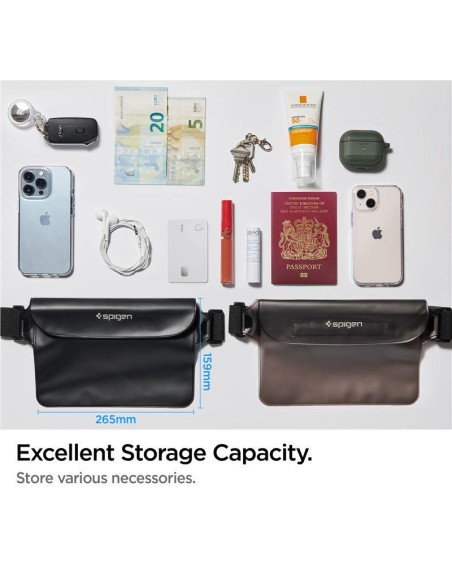 Spigen Aqua Shield A620 vandeniui atsparus klubinis krepšys IPX8 - juodas 2 vnt.