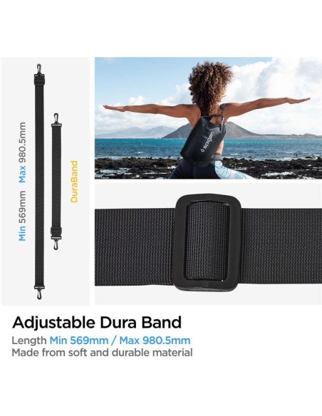 Spigen Aqua Shield A630 maišelis, atsparus vandeniui 20 l + maišelis 2 l - juodas Spigen Aqua Shield A630 maišelis, atsparus vandeniui 20 l + maišelis 2 l - juodas