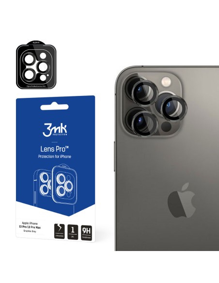 3mk Lens Protection Pro kameros dangtelis skirtas iPhone 13 Pro / iPhone 13 Pro Max – grafitas 3mk Lens Protection Pro kameros dangtelis skirtas iPhone 13 Pro / iPhone 13 Pro Max – grafitas