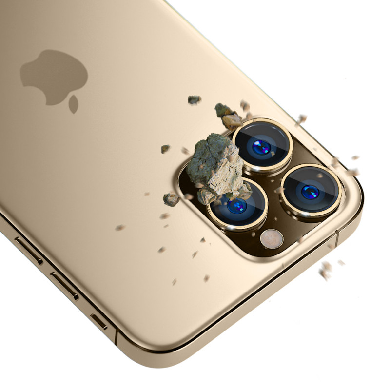 3mk Lens Protection Pro fotoaparato dangtelis, skirtas iPhone 14 Pro / 14 Pro Max - auksinis