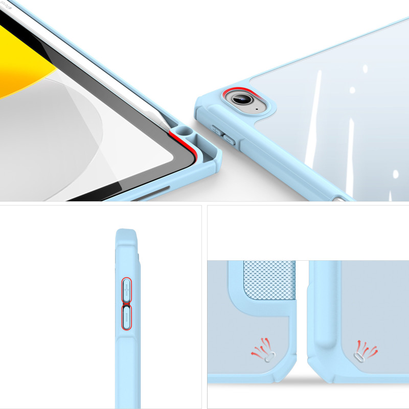 Dux Ducis Toby dėklo iPad 10.9& 39 & 39 2022 (10 kartos) dangtelis su vieta Apple Pencil išmanaus dangtelio stovui mėlyn...