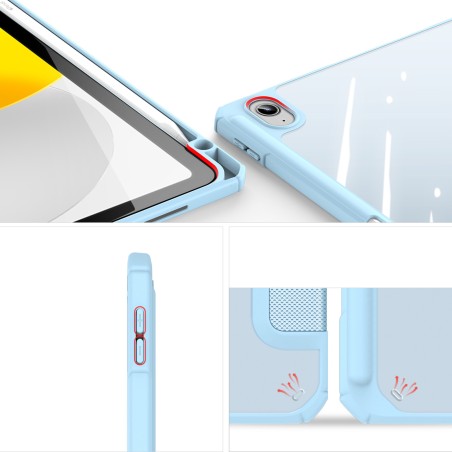 Dux Ducis Toby dėklo iPad 10.9& 39 & 39 2022 (10 kartos) dangtelis su vieta Apple Pencil išmanaus dangtelio stovui mėlyn...