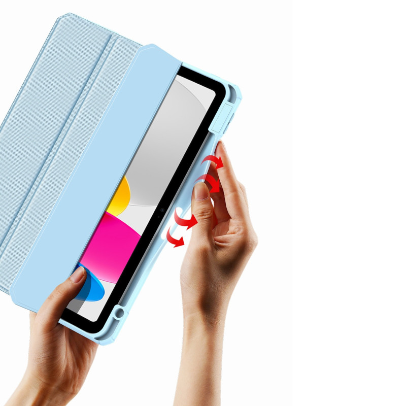 Dux Ducis Toby dėklo iPad 10.9& 39 & 39 2022 (10 kartos) dangtelis su vieta Apple Pencil išmanaus dangtelio stovui mėlyn...