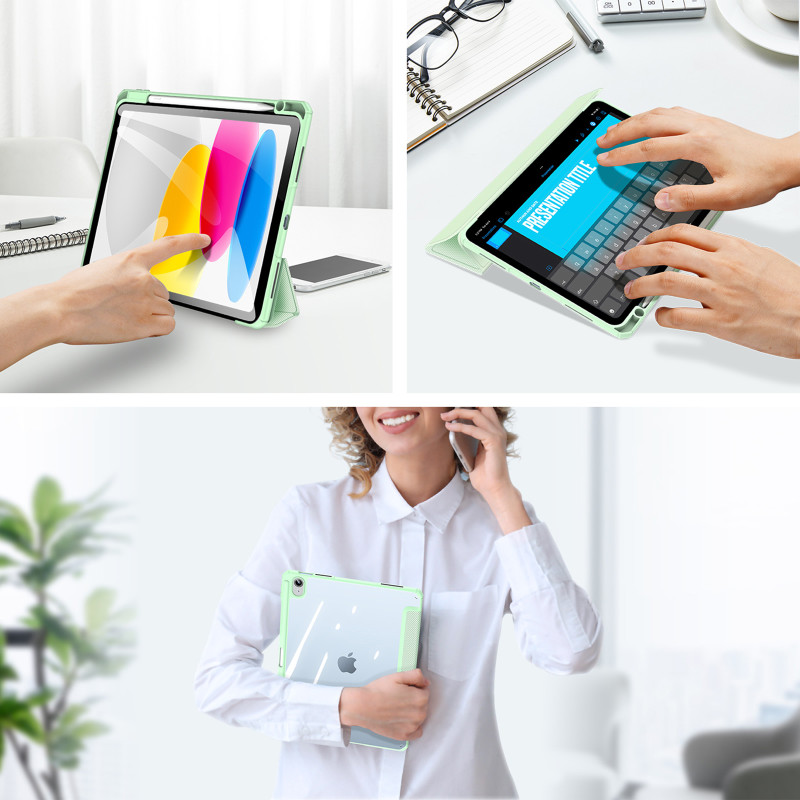 Dux Ducis Toby dėklas iPad 10.9& 39 & 39 2022 (10 kartos) dangtelis su vieta Apple Pencil išmaniajam dangtelio stovui ža...