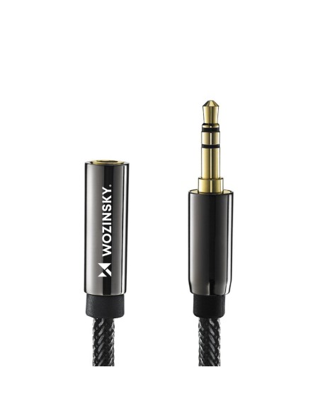 Mini lizdas moteriškas-vyriškas prailginimo kabelis AUX prailginimas 3m juodas