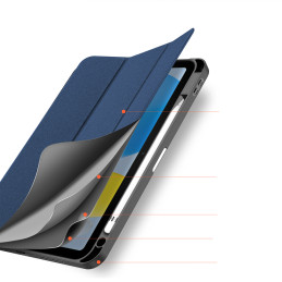 Dux Ducis Domo dėklas iPad 10.9& 39 & 39 2022 (10 kartos) išmanusis dangtelio stovas mėlynas