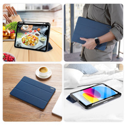 Dux Ducis Domo dėklas iPad 10.9& 39 & 39 2022 (10 kartos) išmanusis dangtelio stovas mėlynas