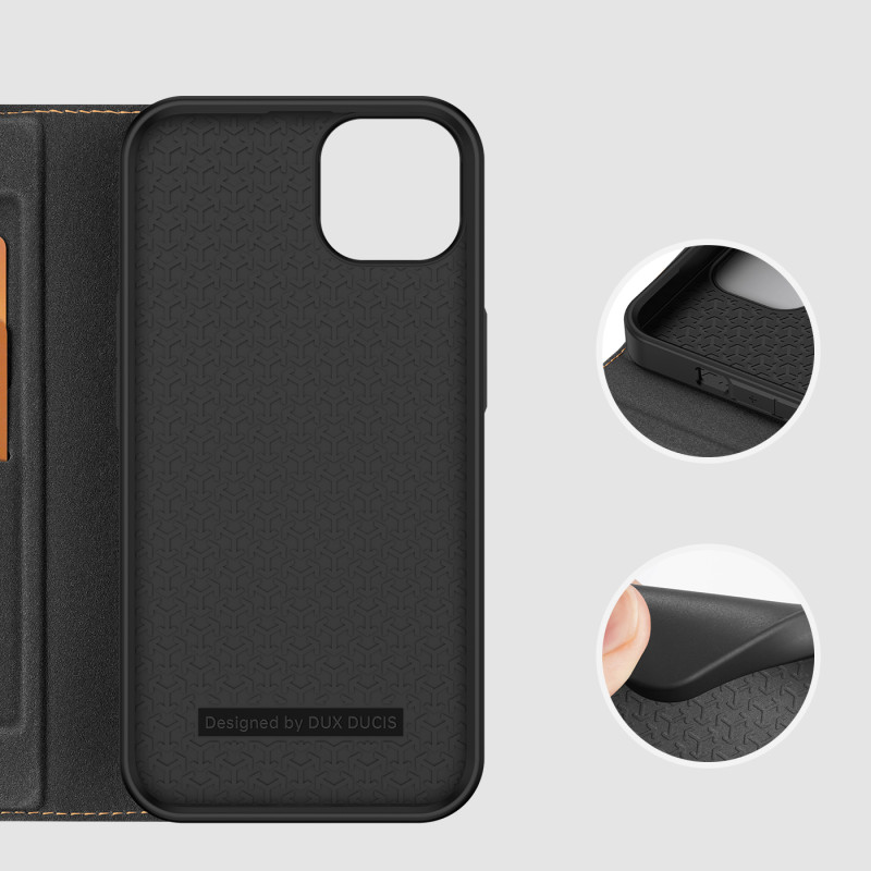Dux Ducis Skin X2 dėklas iPhone 14 Plus dangtelis su magnetiniu atvartu juodas