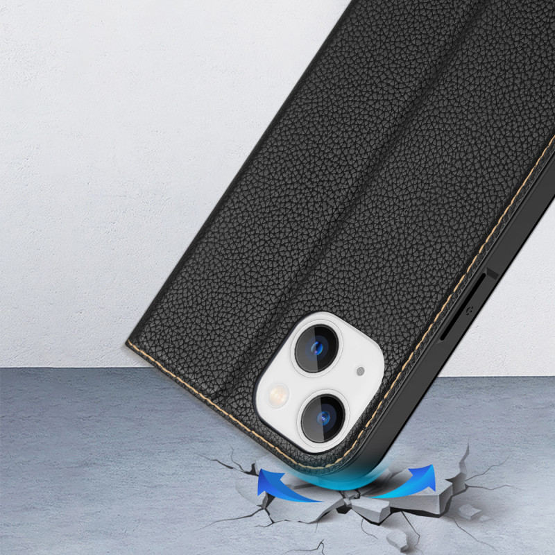 Dux Ducis Skin X2 dėklas iPhone 14 Plus dangtelis su magnetiniu atvartu juodas