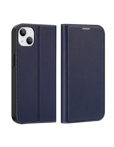 Dux Ducis Skin X2 dėklas iPhone 14 Plus dangtelis su magnetiniu atvartu mėlynos spalvos