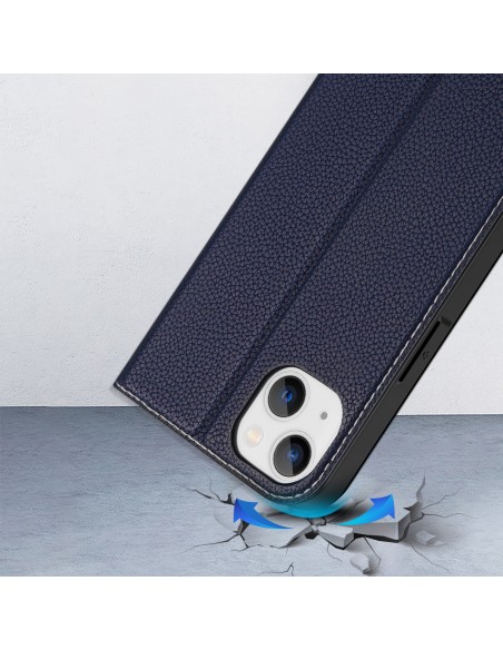 Dux Ducis Skin X2 dėklas iPhone 14 Plus dangtelis su magnetiniu atvartu mėlynos spalvos