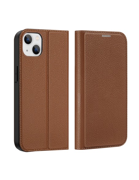 Dux Ducis Skin X2 dėklas iPhone 14 Plus dangtelis su magnetiniu atvartu rudos spalvos Dux Ducis Skin X2 dėklas iPhone 14 Plus dangtelis su magnetiniu atvartu rudos spalvos