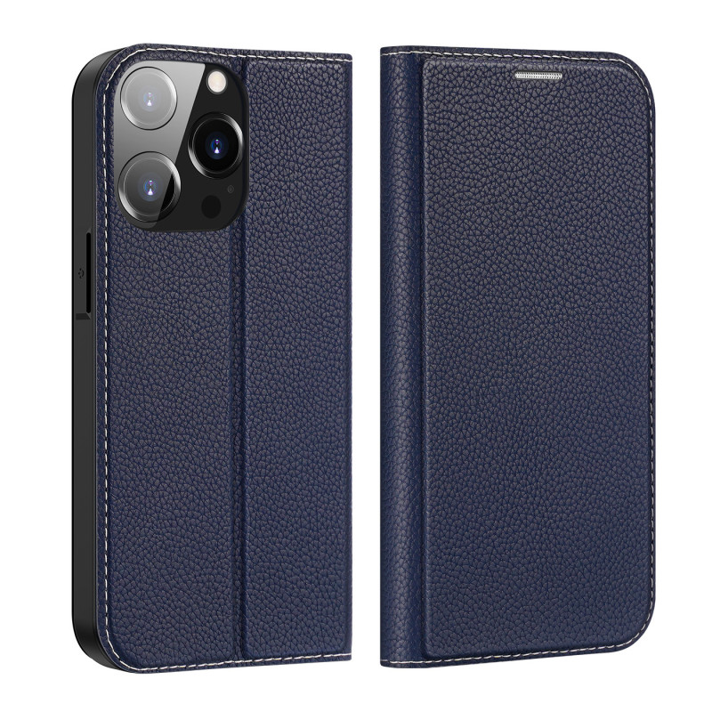 Dux Ducis Skin X2 dėklas iPhone 14 Pro dangtelis su magnetiniu atvartu mėlynos spalvos