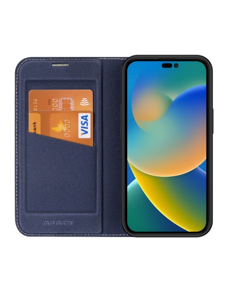 Dux Ducis Skin X2 dėklas iPhone 14 Pro dangtelis su magnetiniu atvartu mėlynos spalvos Dux Ducis Skin X2 dėklas iPhone 14 Pro dangtelis su magnetiniu atvartu mėlynos spalvos