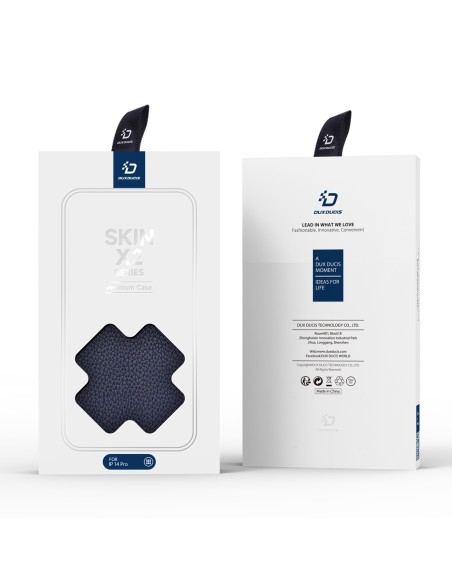 Dux Ducis Skin X2 dėklas iPhone 14 Pro dangtelis su magnetiniu atvartu mėlynos spalvos Dux Ducis Skin X2 dėklas iPhone 14 Pro dangtelis su magnetiniu atvartu mėlynos spalvos