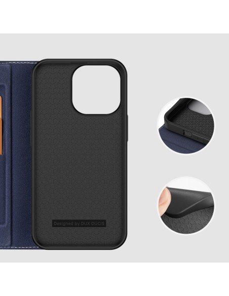 Dux Ducis Skin X2 dėklas iPhone 14 Pro dangtelis su magnetiniu atvartu mėlynos spalvos Dux Ducis Skin X2 dėklas iPhone 14 Pro dangtelis su magnetiniu atvartu mėlynos spalvos