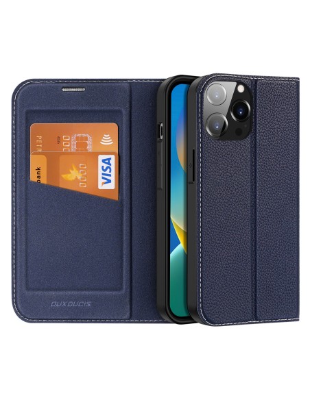 Dux Ducis Skin X2 dėklas, skirtas iPhone 14 Pro Max, dangtelis su magnetiniu atvartu, mėlynas Dux Ducis Skin X2 dėklas, skirtas iPhone 14 Pro Max, dangtelis su magnetiniu atvartu, mėlynas