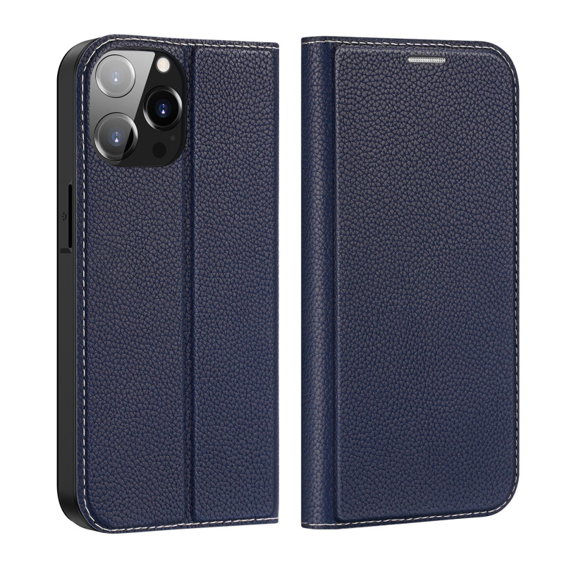 Dux Ducis Skin X2 dėklas, skirtas iPhone 14 Pro Max, dangtelis su magnetiniu atvartu, mėlynas