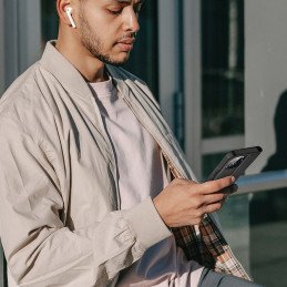 Dux Ducis Skin X2 dėklas, skirtas iPhone 14 Pro Max, dangtelis su magnetiniu atvartu, mėlynas