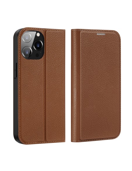 Dux Ducis Skin X2 dėklas, skirtas iPhone 14 Pro Max, dangtelis su magnetiniu atvartu, rudas Dux Ducis Skin X2 dėklas, skirtas iPhone 14 Pro Max, dangtelis su magnetiniu atvartu, rudas