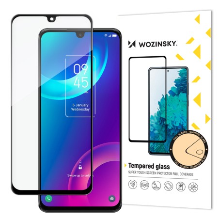 Wozinsky Super patvarūs klijai viso ekrano grūdintas stiklas su rėmeliu, tinkamas dėklui TCL 30 5G juodas Wozinsky Super patvarūs klijai viso ekrano grūdintas stiklas su rėmeliu, tinkamas dėklui TCL 30 5G juodas