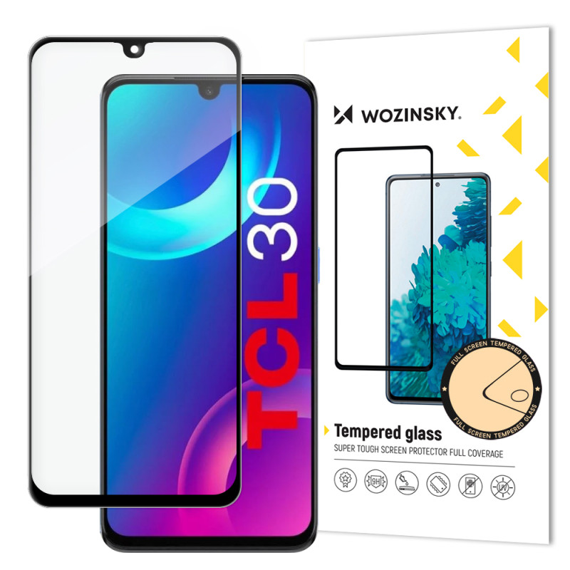 Wozinsky itin patvarus Full Glue grūdintas stiklas visam ekranui su rėmeliu Case Friendly TCL 30 black