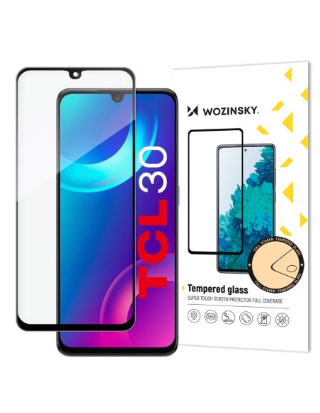 Wozinsky itin patvarus Full Glue grūdintas stiklas visam ekranui su rėmeliu Case Friendly TCL 30 black