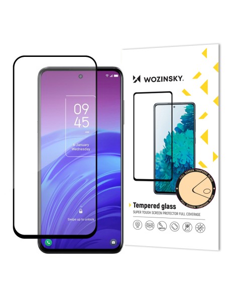 Wozinsky Super patvarūs klijai viso ekrano grūdintas stiklas su rėmeliu, tinkamas dėklui TCL 20L juodas Wozinsky Super patvarūs klijai viso ekrano grūdintas stiklas su rėmeliu, tinkamas dėklui TCL 20L juodas