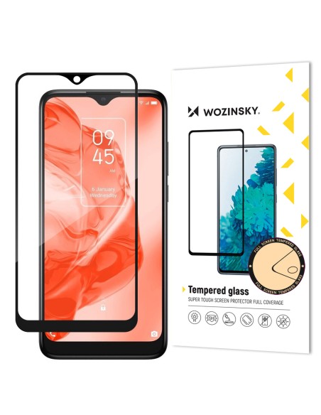 Wozinsky itin patvarus Full Glue grūdintas stiklas visam ekranui su rėmeliu Case Friendly TCL 205 black