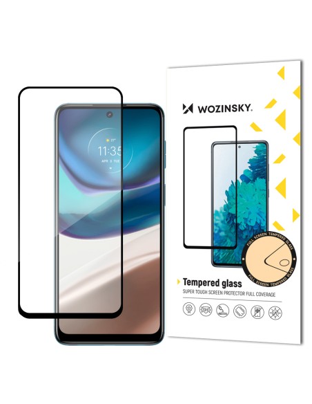 Wozinsky Super patvarūs klijai viso ekrano grūdintas stiklas su rėmeliu patogiu dėklu Motorola Moto G42 Black Wozinsky Super patvarūs klijai viso ekrano grūdintas stiklas su rėmeliu patogiu dėklu Motorola Moto G42 Black