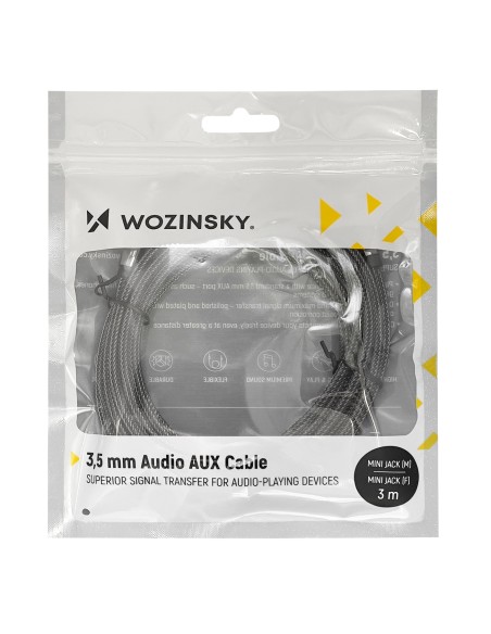 Mini lizdas moteriškas-vyriškas prailginimo kabelis AUX prailginimas 3m juodas