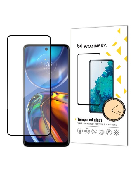 Wozinsky Super patvarūs klijai viso ekrano grūdintas stiklas su rėmeliu patogiu dėklu Motorola Moto E32 Black Wozinsky Super patvarūs klijai viso ekrano grūdintas stiklas su rėmeliu patogiu dėklu Motorola Moto E32 Black