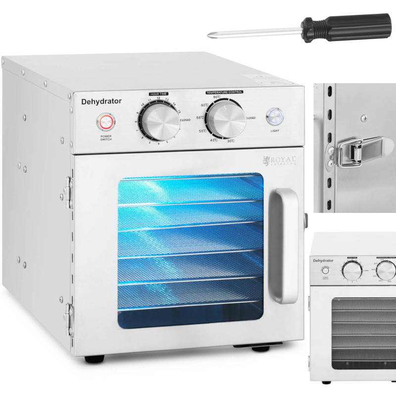 Pramoninis dehidratorius maistinėms žolelėms grybams 1 kamera 6 grotelės 30-90 C 500 W Pramoninis dehidratorius maistinėms žolelėms grybams 1 kamera 6 grotelės 30-90 C 500 W
