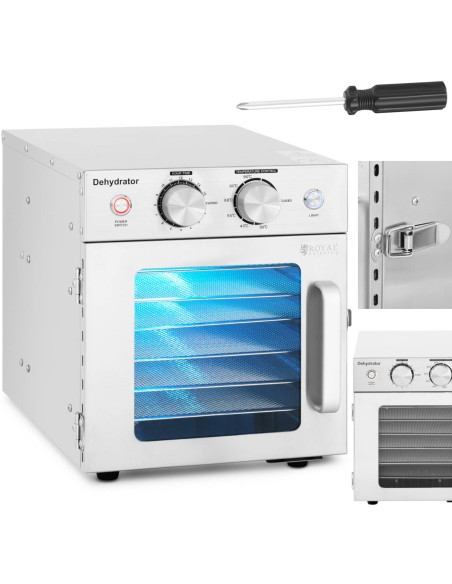 Pramoninis dehidratorius maistinėms žolelėms grybams 1 kamera 6 grotelės 30-90 C 500 W Pramoninis dehidratorius maistinėms žolelėms grybams 1 kamera 6 grotelės 30-90 C 500 W