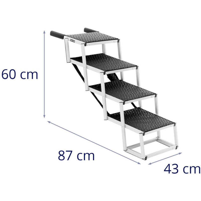 Sulankstomi aliumininiai laiptai šuniui automobiliui, aukštis 60 cm iki 68 kg - 4 laipteliai