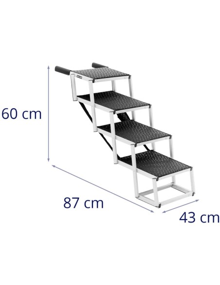 Sulankstomi aliumininiai laiptai šuniui automobiliui, aukštis 60 cm iki 68 kg - 4 laipteliai Sulankstomi aliumininiai laiptai šuniui automobiliui, aukštis 60 cm iki 68 kg - 4 laipteliai