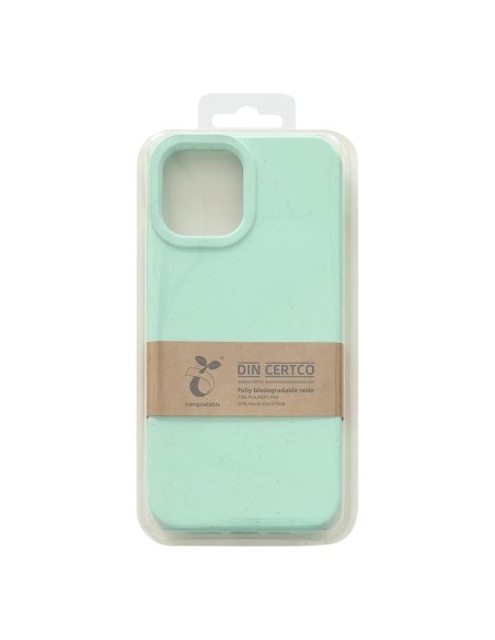 Eco Case iPhone 14 Plus dėklas, silikoninis, skaidus, mėtų žalias dangtelis